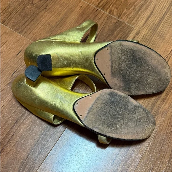 Prada Women's Shimmering Gold Sandals - Picture 4 of 10